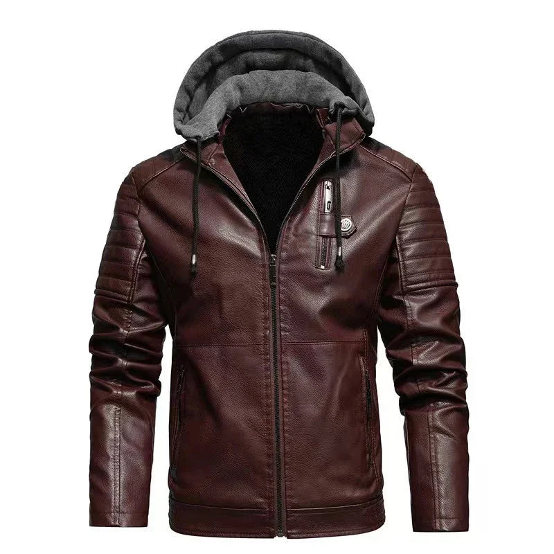 Enzo - Biker Jacket with Removable Hood