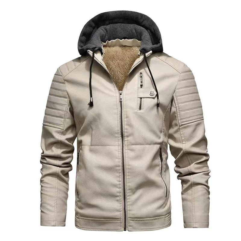 Enzo - Biker Jacket with Removable Hood