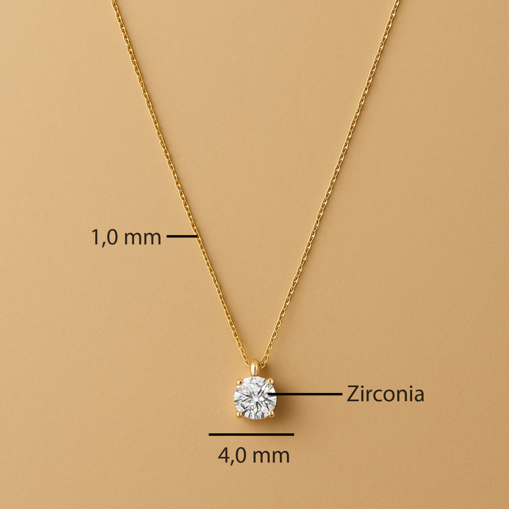 Cléa Moissanite Pendant Necklace in Gold