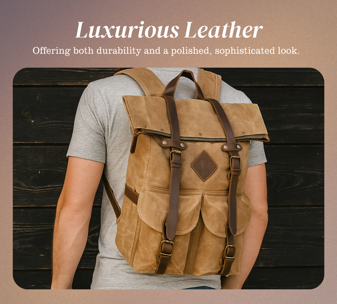 Edriel | Laptop Leather Roll-Top | Backpack