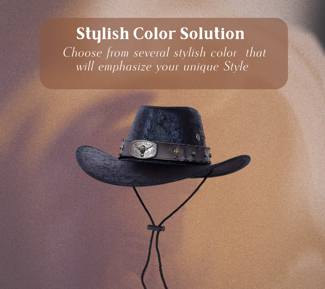 Patrick | Western Cowboy Hat with Bull Buckle