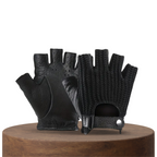 Cillian | Leather Knit Fingerless Driving Gloves