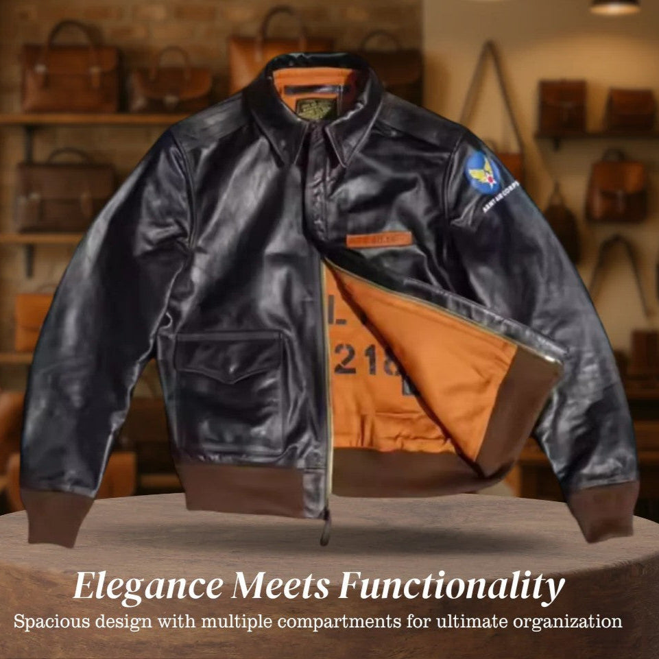 Samuel | Military Style A-2 Flight Leather Jacket
