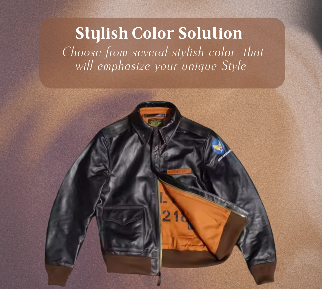 Samuel | Military Style A-2 Flight Leather Jacket