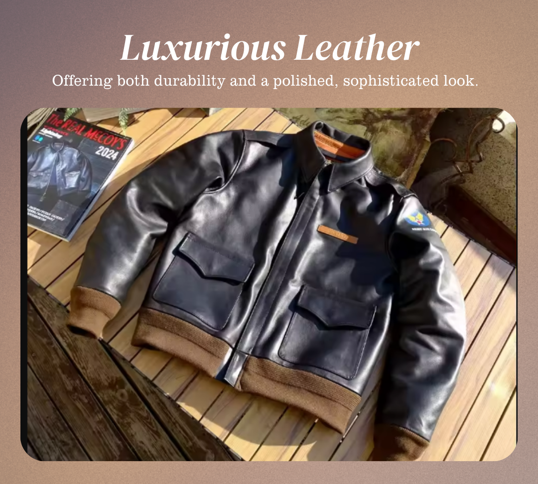 Samuel | Military Style A-2 Flight Leather Jacket