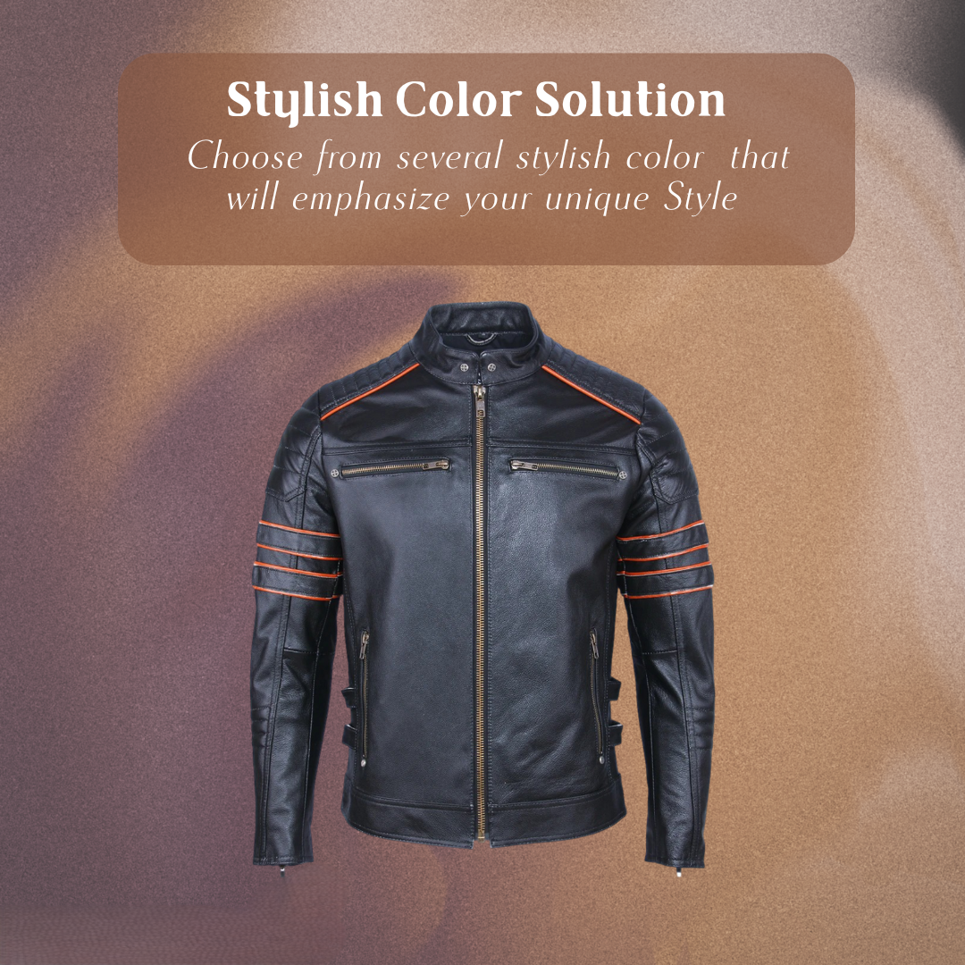 Darwin | Graphic Embroidered Leather Motorcycle Jacket