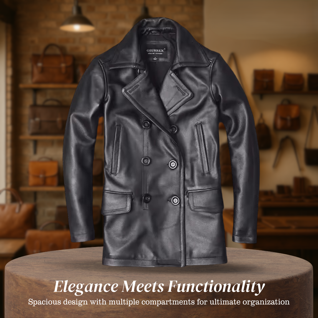 Ford | Men's Cowhide Double-Breasted Leather Jacket