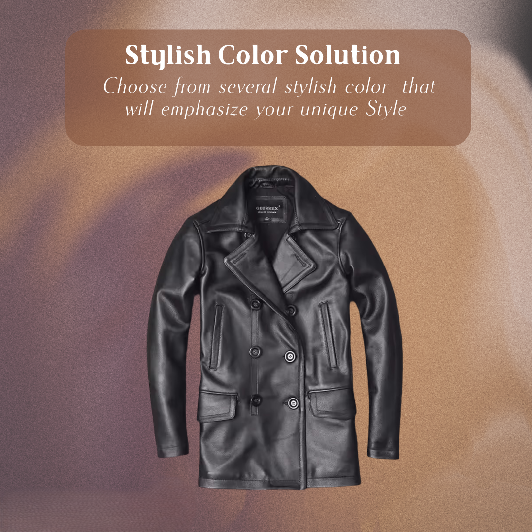 Ford | Men's Cowhide Double-Breasted Leather Jacket