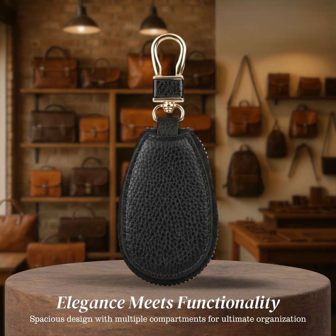 Rufus | Pebble Grain Leather Key Case Holder
