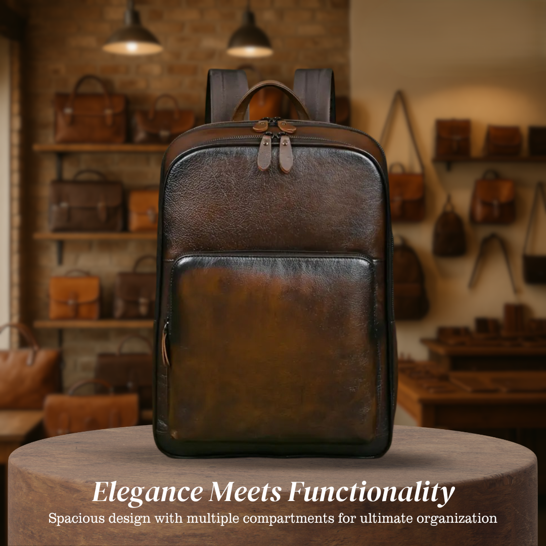 Bennett | Full-Grain Leather “Professor” Laptop Backpack