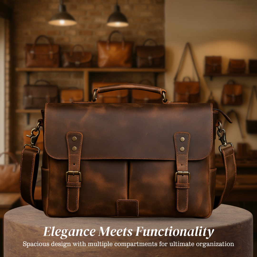 Clinton | Retro Leather Messenger Bag