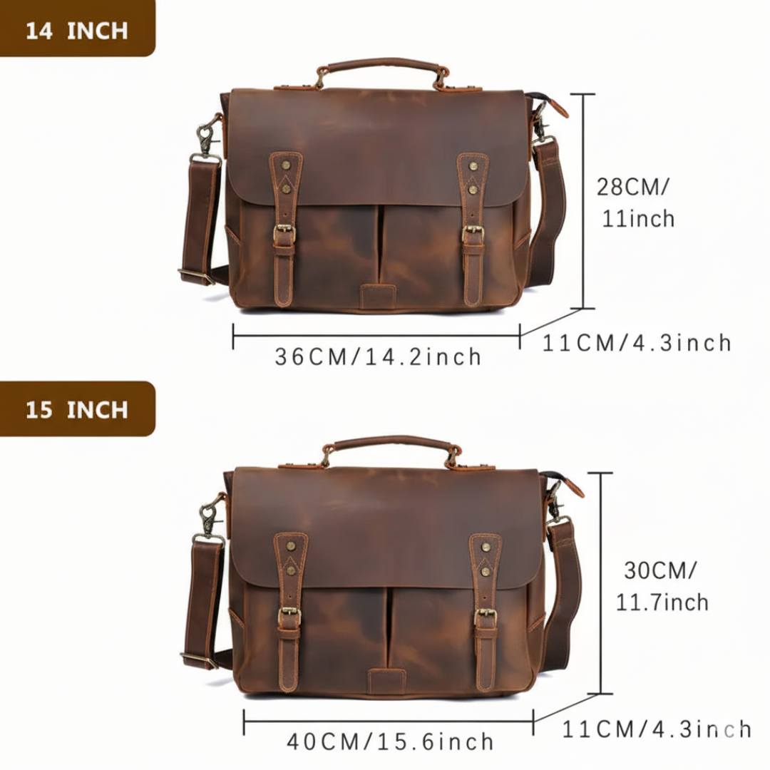 Clinton | Retro Leather Messenger Bag