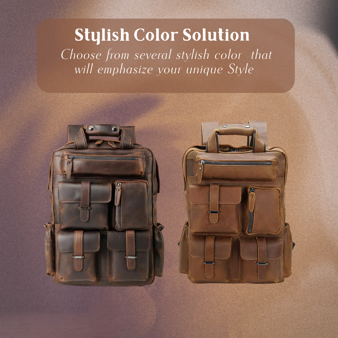 Ruben | Multi-Pocket Leather | Backpack