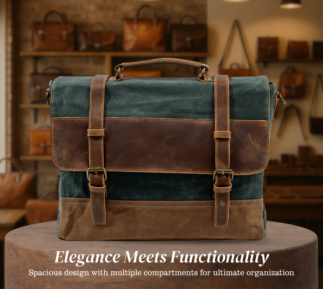 Kevin | Sturdy Canvas Leather | Messenger Bag