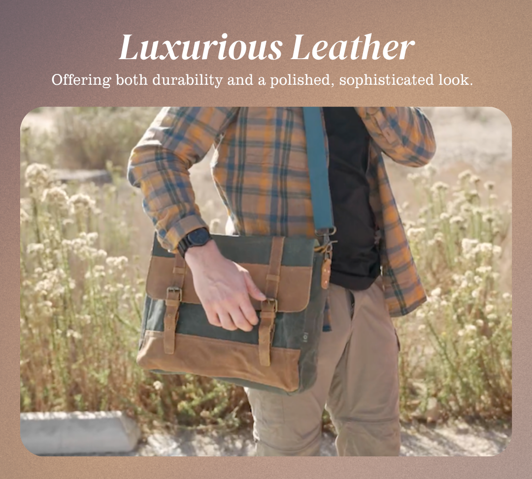 Kevin | Sturdy Canvas Leather | Messenger Bag