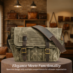 Lester | Retro Textured Canvas Leather | Shoulder Bag