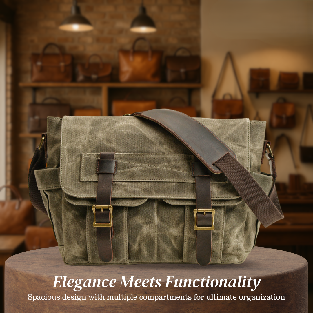 Lester | Retro Textured Canvas Leather | Shoulder Bag