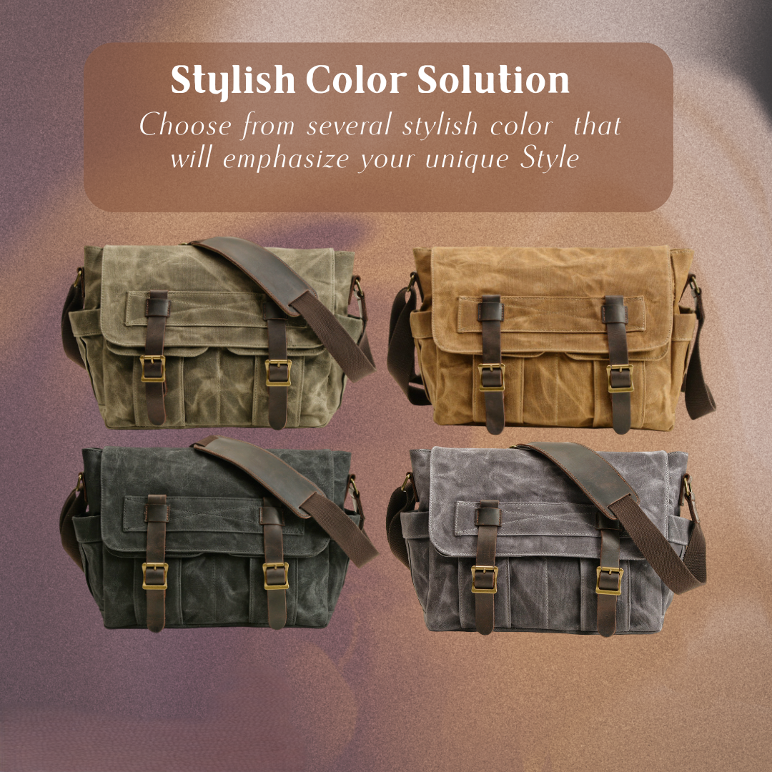 Lester | Retro Textured Canvas Leather | Shoulder Bag