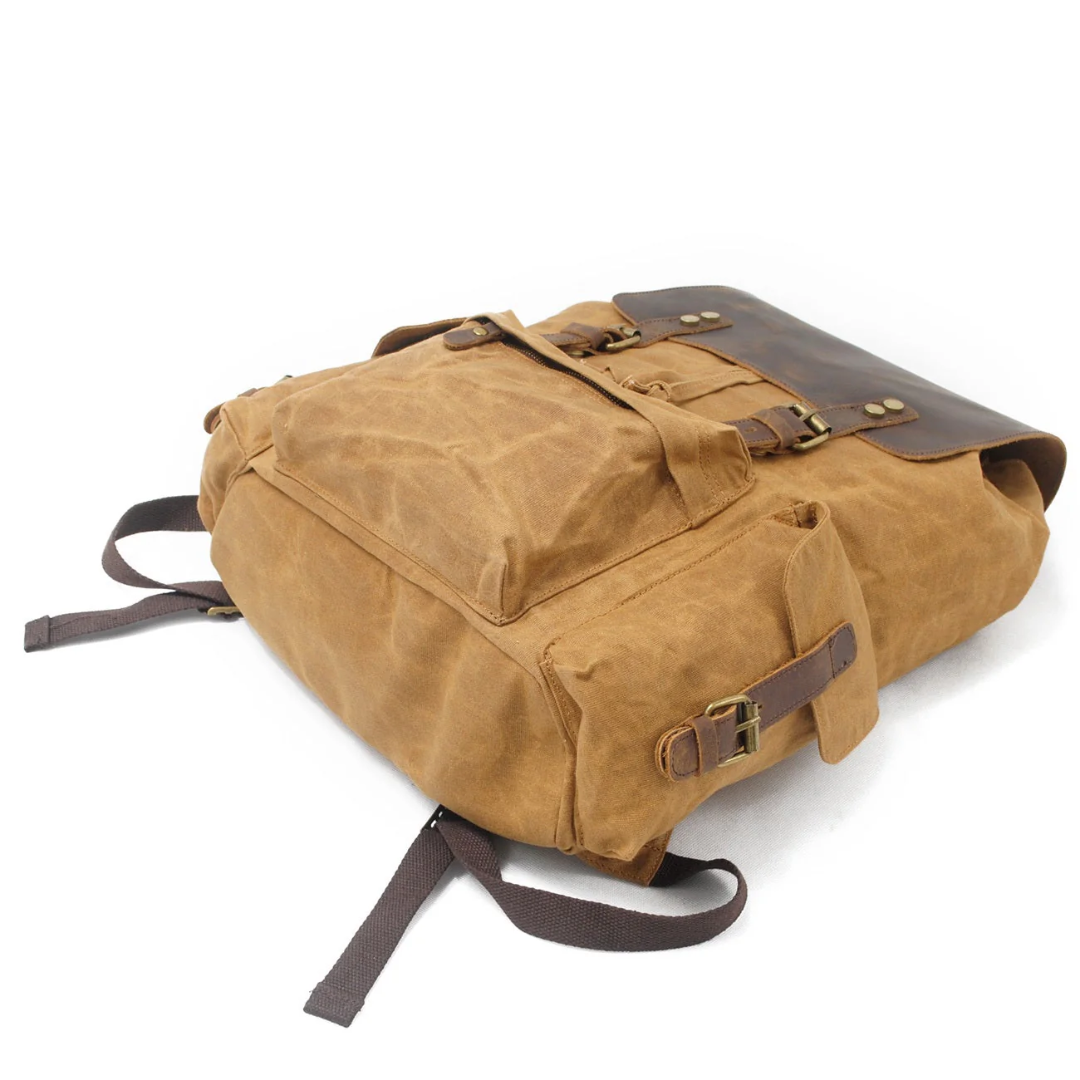 Joey | Classic Waxed Canvas with Leather Flap | Backpack