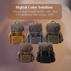 Joey | Classic Waxed Canvas with Leather Flap | Backpack