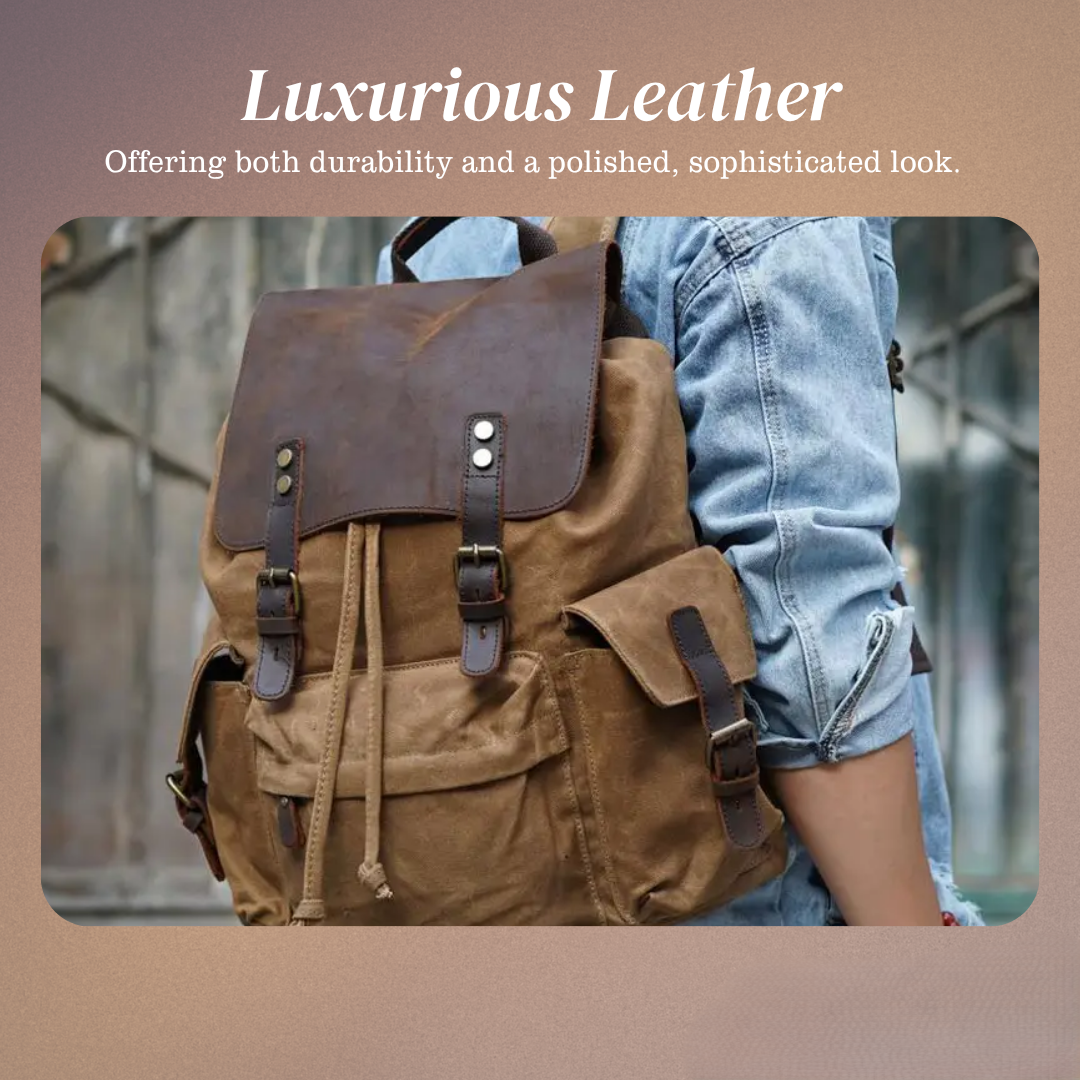 Joey | Classic Waxed Canvas with Leather Flap | Backpack