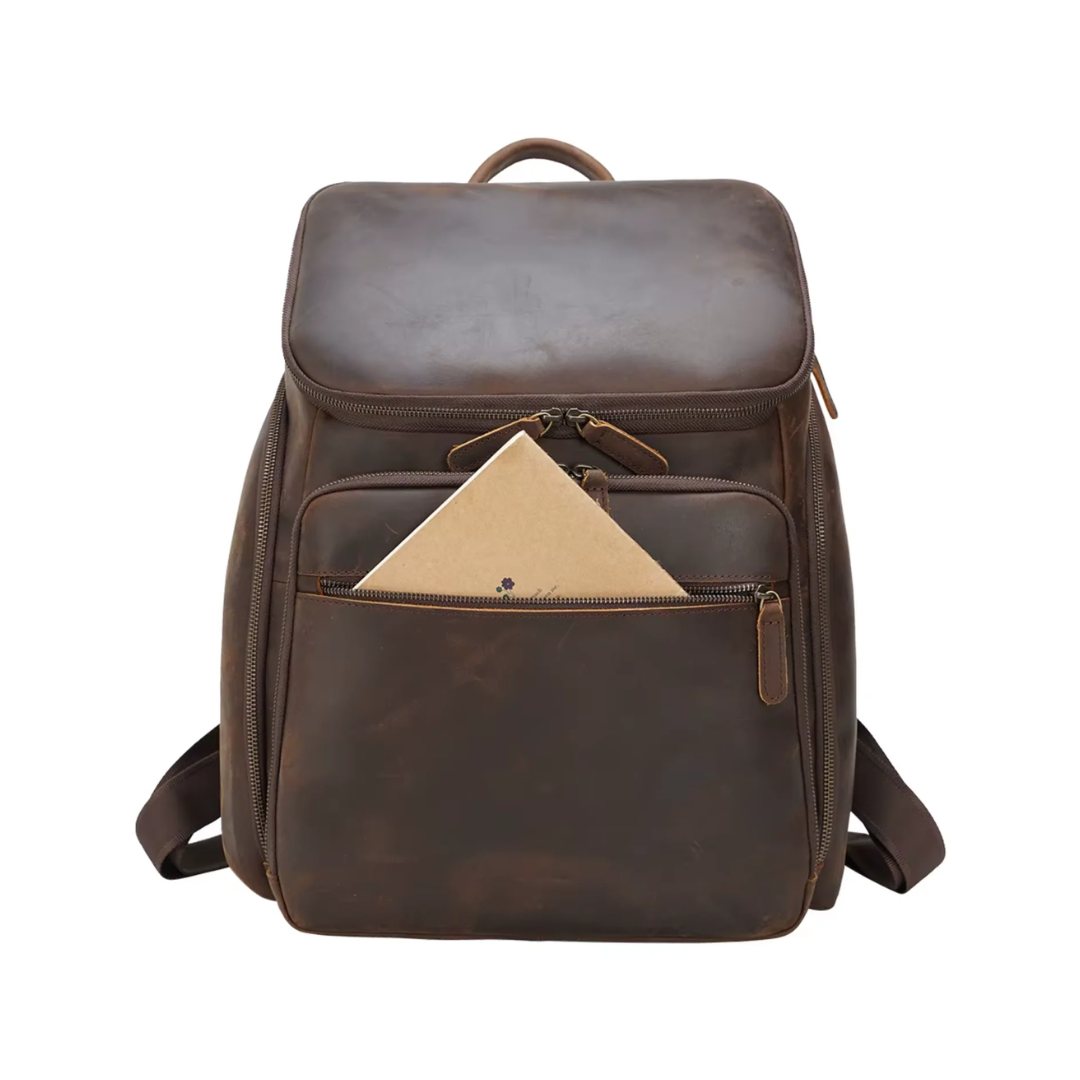 Laurent | Classic Leather with Front Pocket | Backpack