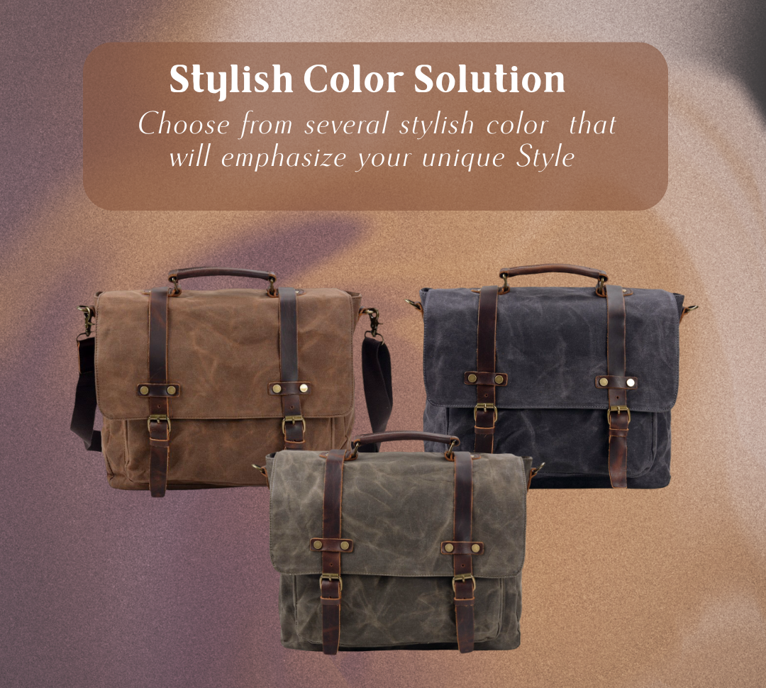 Clark | Vintage Waxed Canvas Leather Straps | Messenger bag