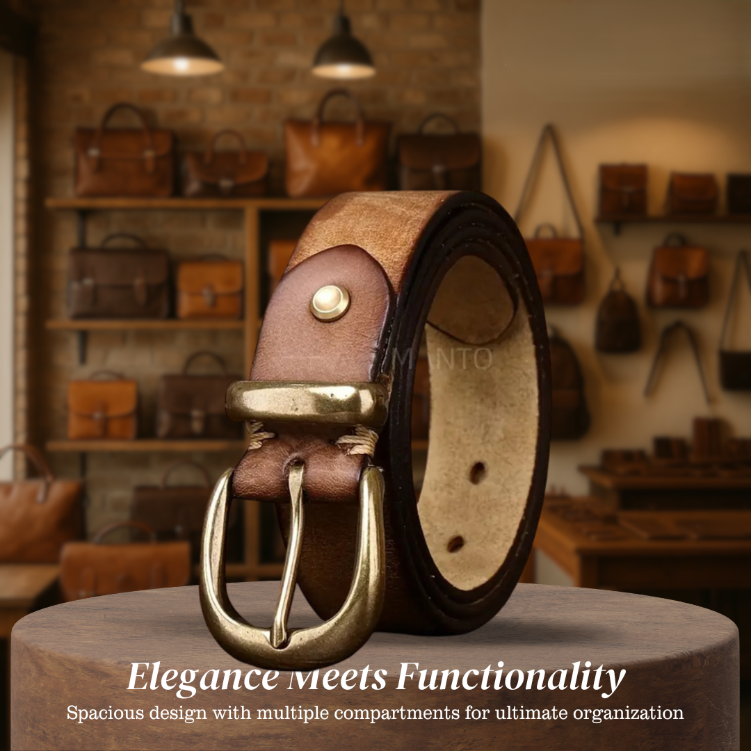 Luca | Retro Belt with Gold Buckle