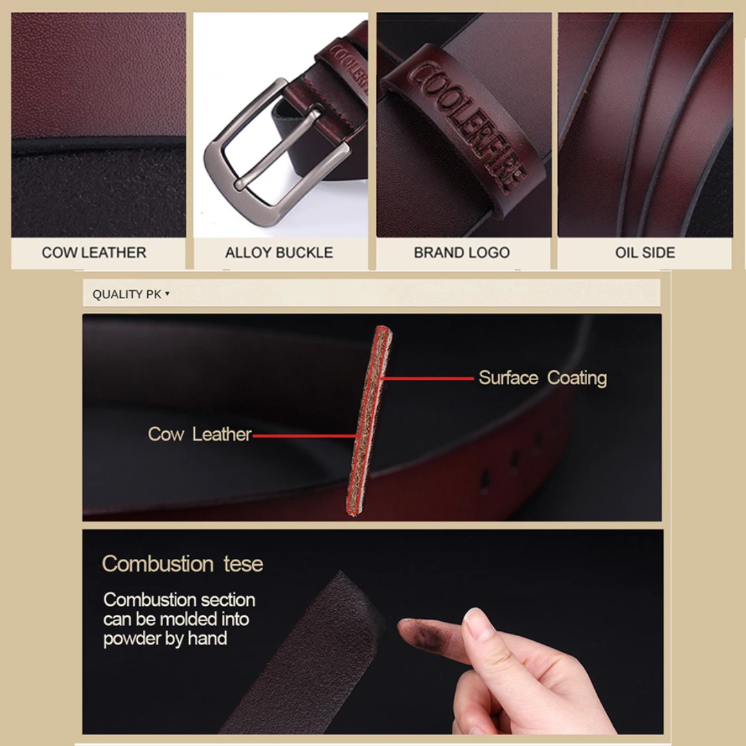 Noah | Vintage Belt with Square Pin Buckle
