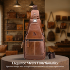 Callum | Leather Crossbody Chest Bag for Men