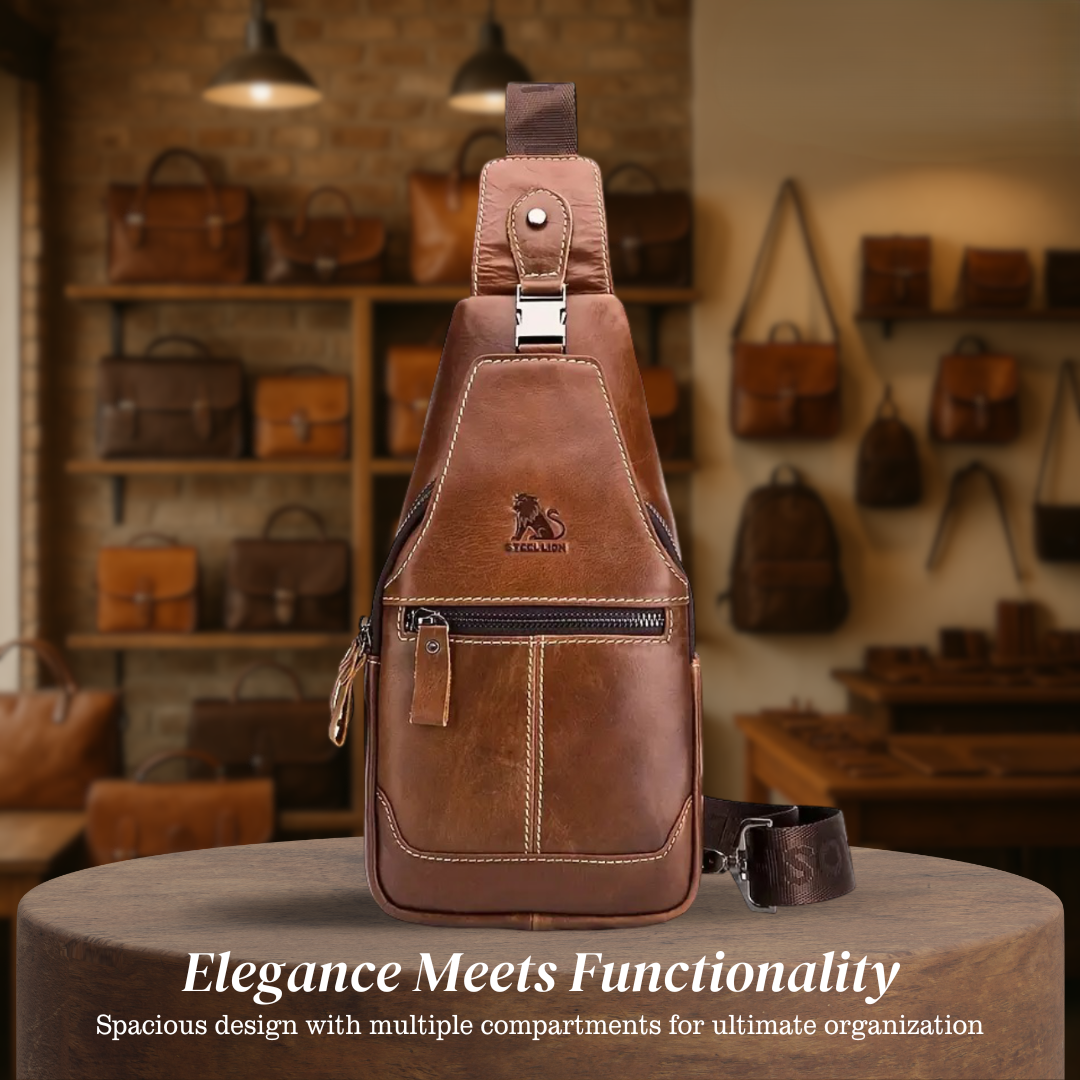 Callum | Leather Crossbody Chest Bag for Men