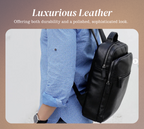 Everett | Genuine Top‑Grain Leather Laptop Backpack