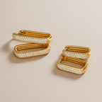 Statement Pavé Hoop Earrings in Radiant Gold