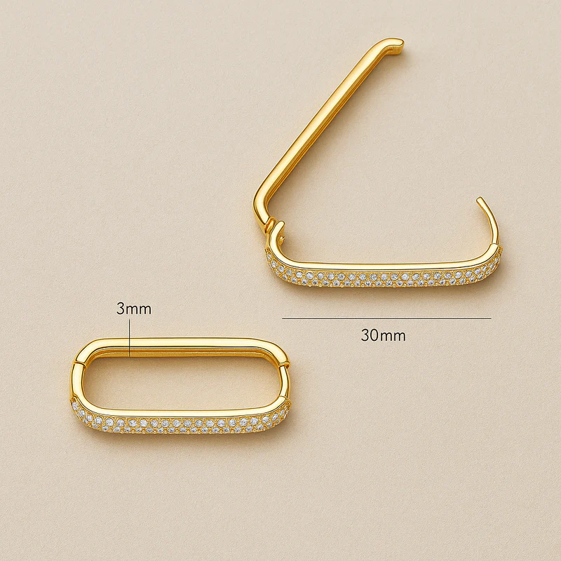 Statement Pavé Hoop Earrings in Radiant Gold