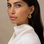 Interlocking Hoop Earrings in Gold