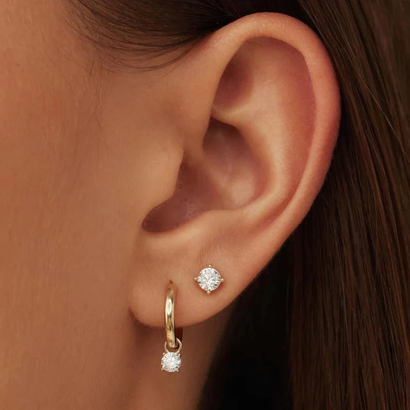 Larmes de Lune Earrings Set in Gold