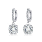 Quadratische Halo Moissanit Tropfen | White Gold