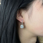 Quadratische Halo Moissanit Tropfen | White Gold