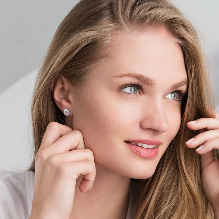Moissanit Schraube Earring | White Gold